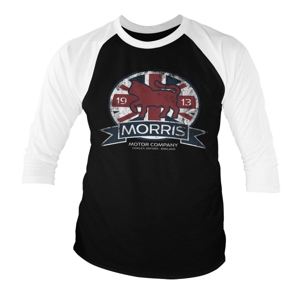 Morris Motor Co. England Baseball 3/4 Sleeve Tee (S White-Black)