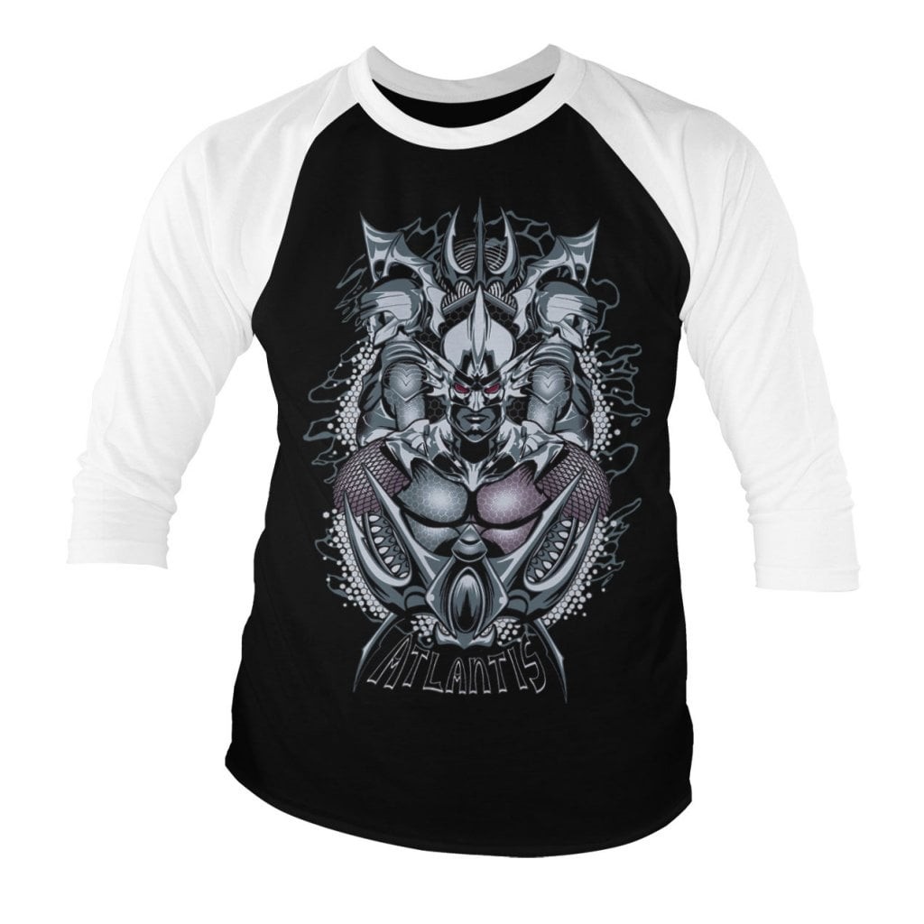 Aquaman - Atlantis Baseball 3/4 Sleeve Tee (S WhiteBlack)