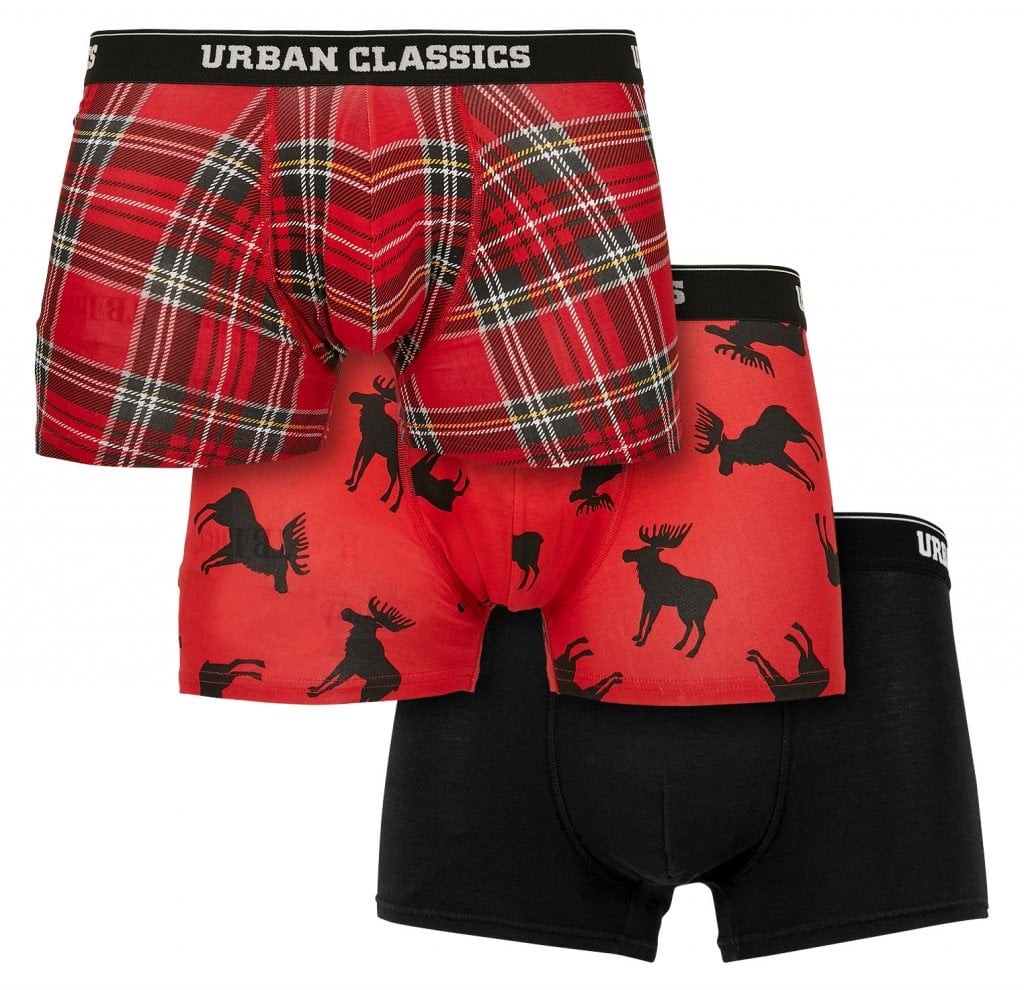 Röda och svarta boxershorts (L Rödrutiga/svart älg/svarta)