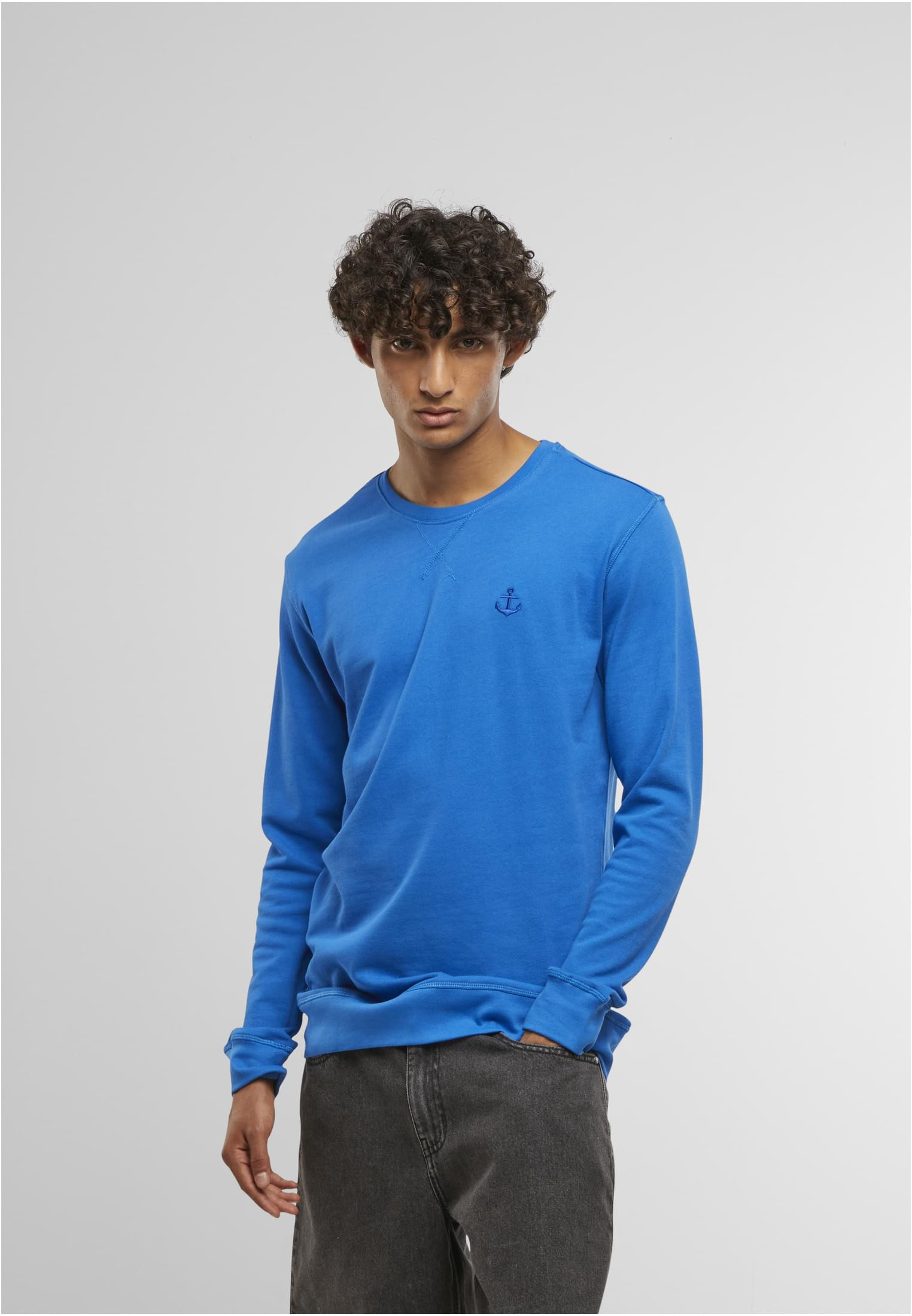Ankare bröst Anchor Sign EMB Light Crew Sweatshirt – cobalt blue (L cobalt blue)