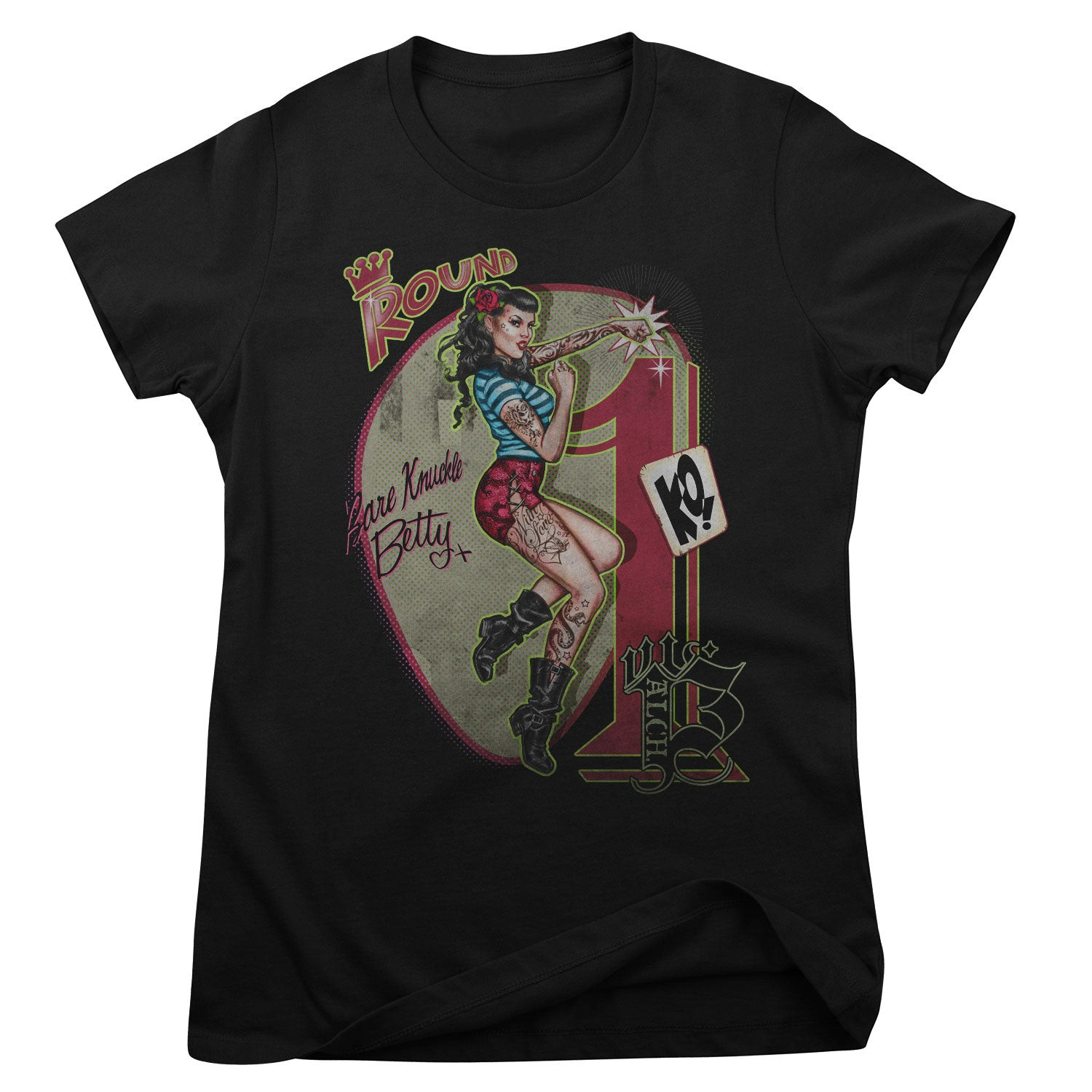 Alchemy - Bare Knuckle Betty Girly Tee (L Black)