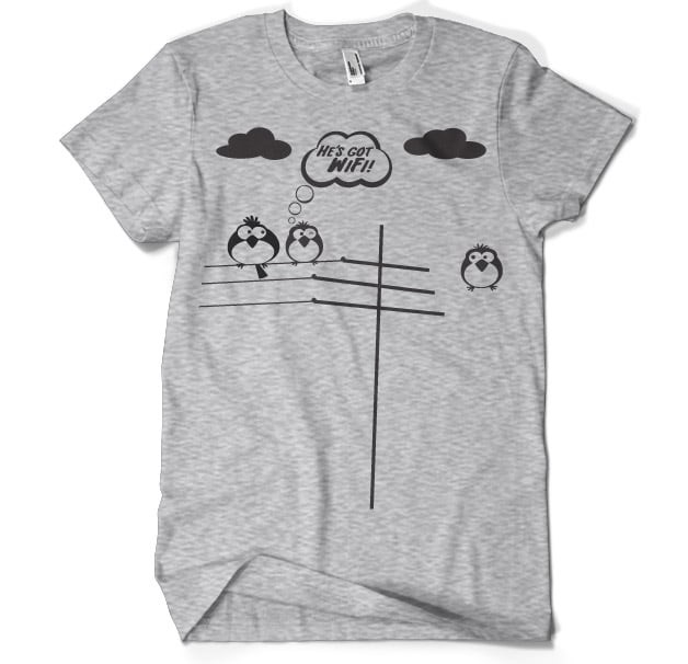 He's Got WiFi T-Shirt (Heather Grey 3XL)