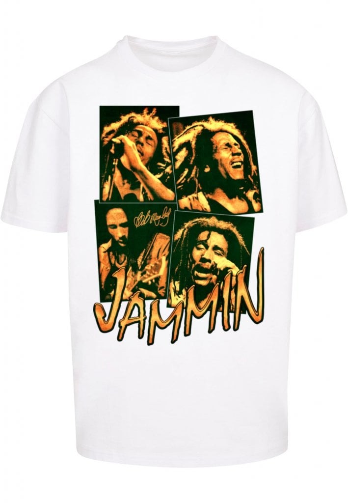 Bob Marley Jammin Live oversized T-shirt herr (white XL)