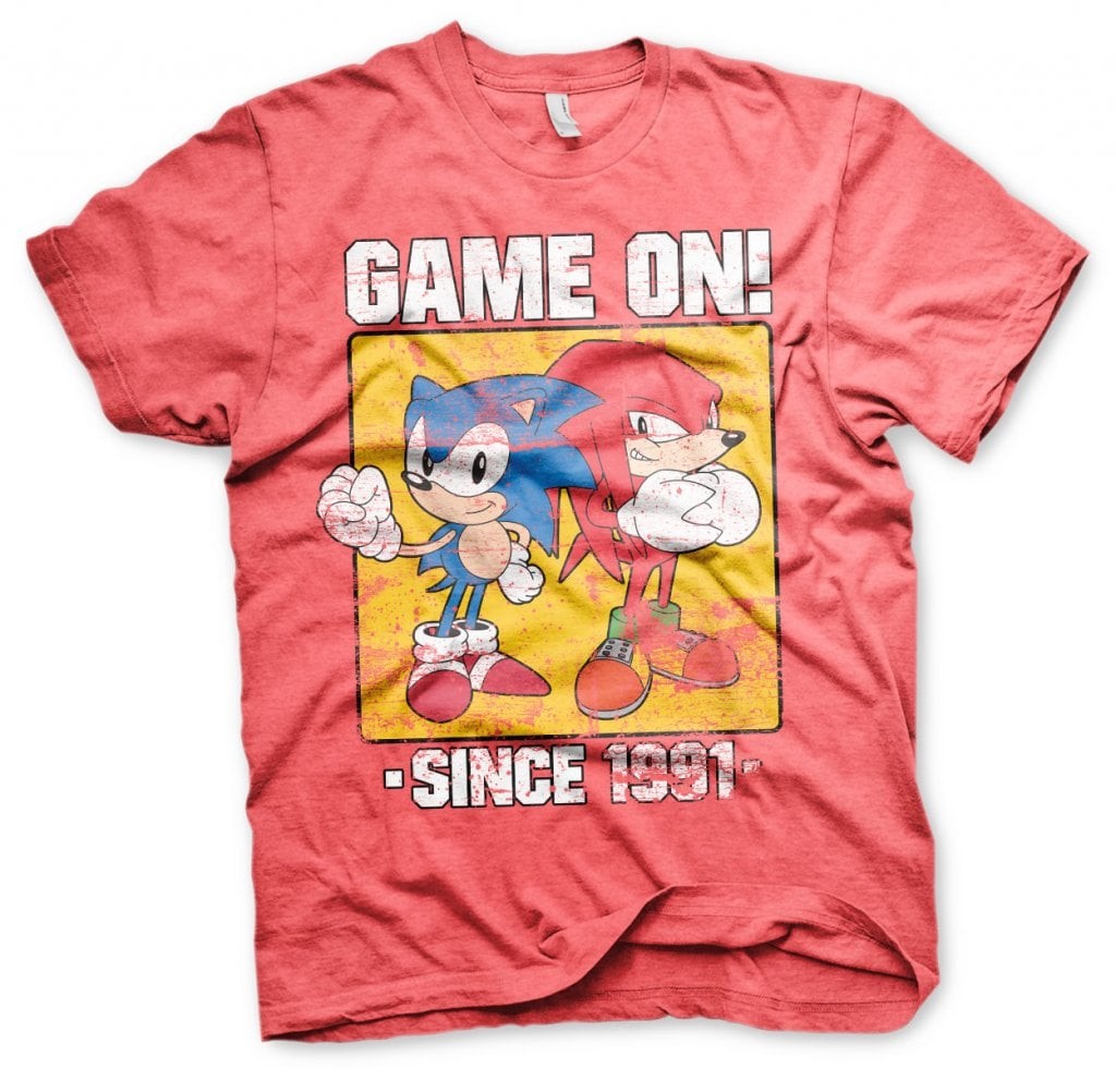 Sonic - Game On Since 1991 T-Shirt (Red-Heather L)