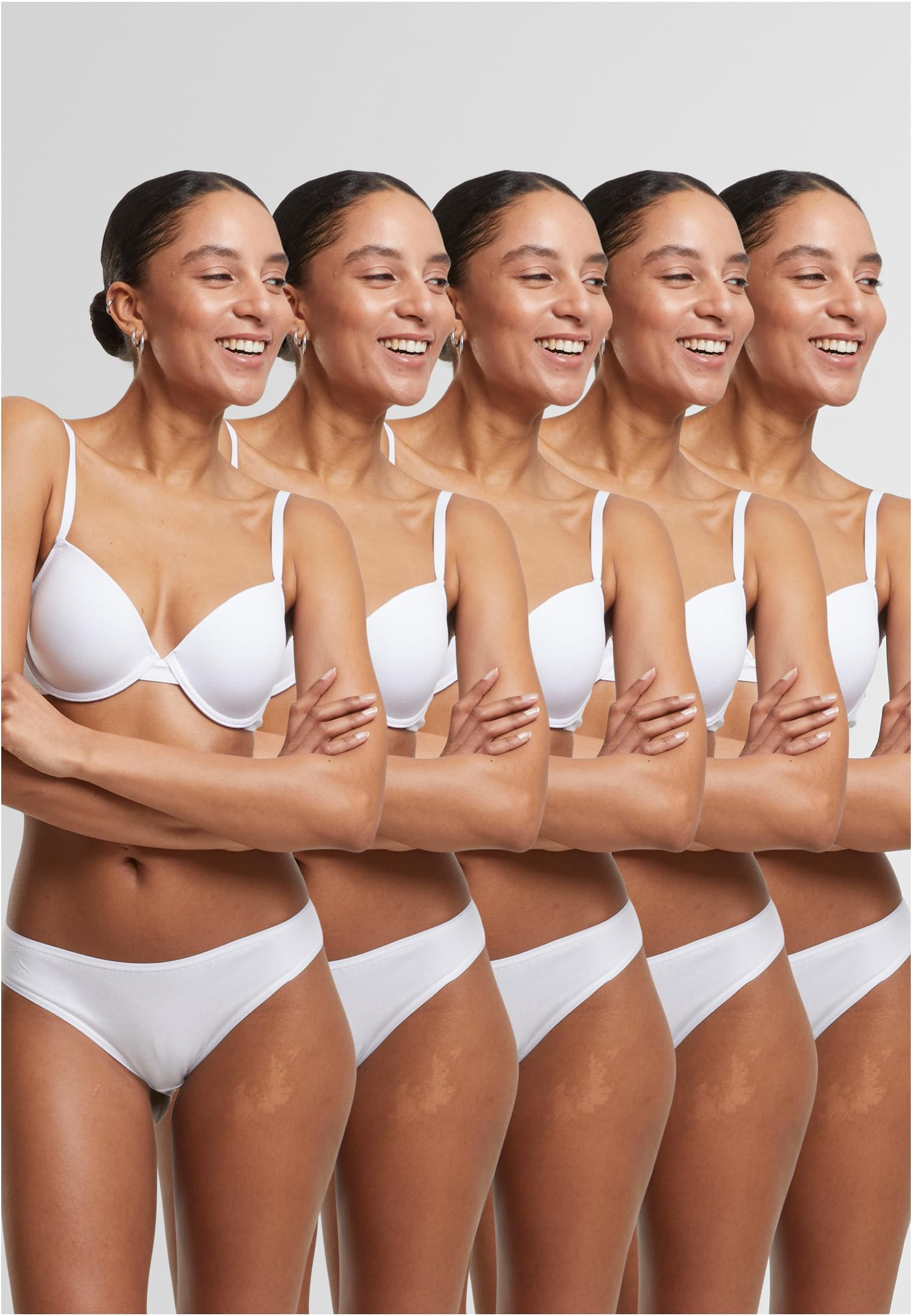 Basic Cotton Slip trosor 5-Pack (L white+white+white+white+white)