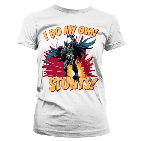 Batman - I Do My Own Stunts Girly Tee (L White)