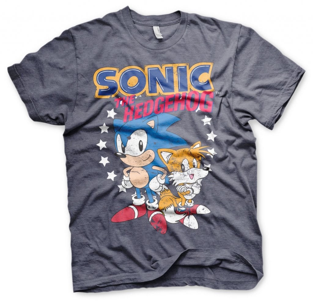 Sonic The Hedgehog - Sonic & Tails T-Shirt (Navy-Heather M)
