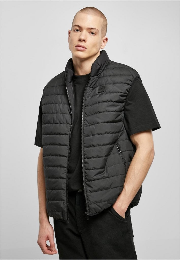 Tunn puffer väst herr (black M)