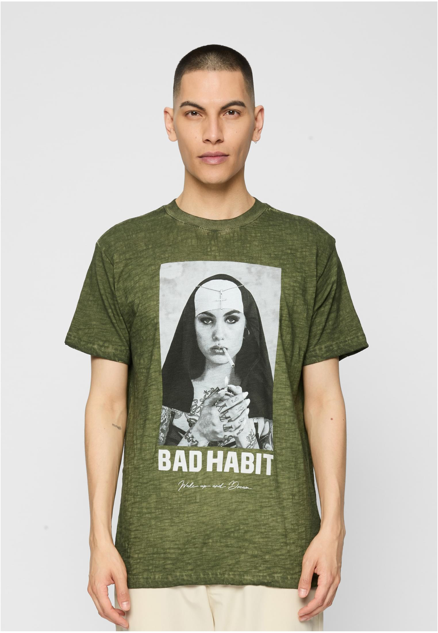 Bad Habit vintage Tee (L olive)