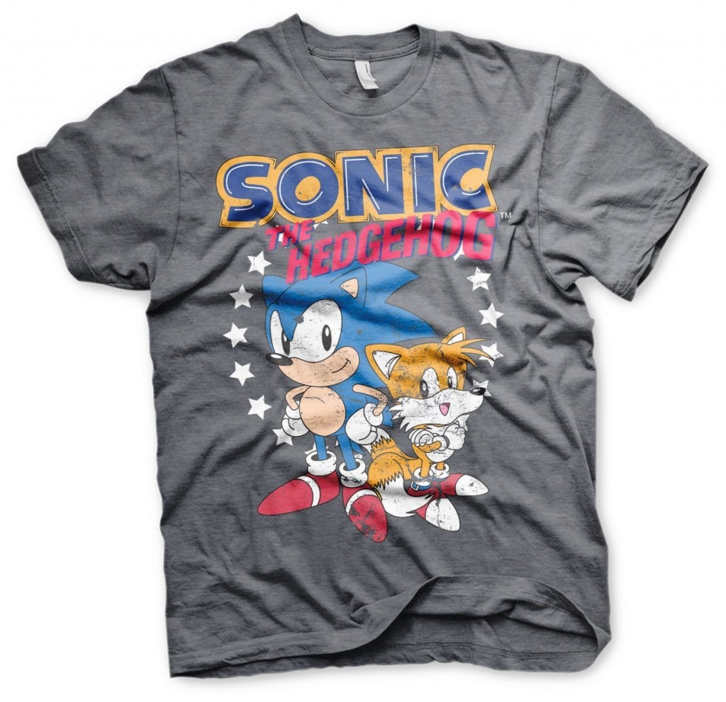 Sonic The Hedgehog - Sonic & Tails T-Shirt (Dark-Heather L)