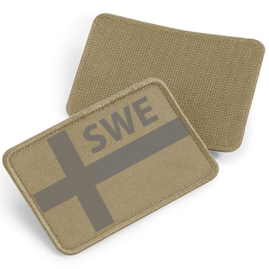 SWE gray flag - tygpatch med kardborre (Desert sand Onesize)