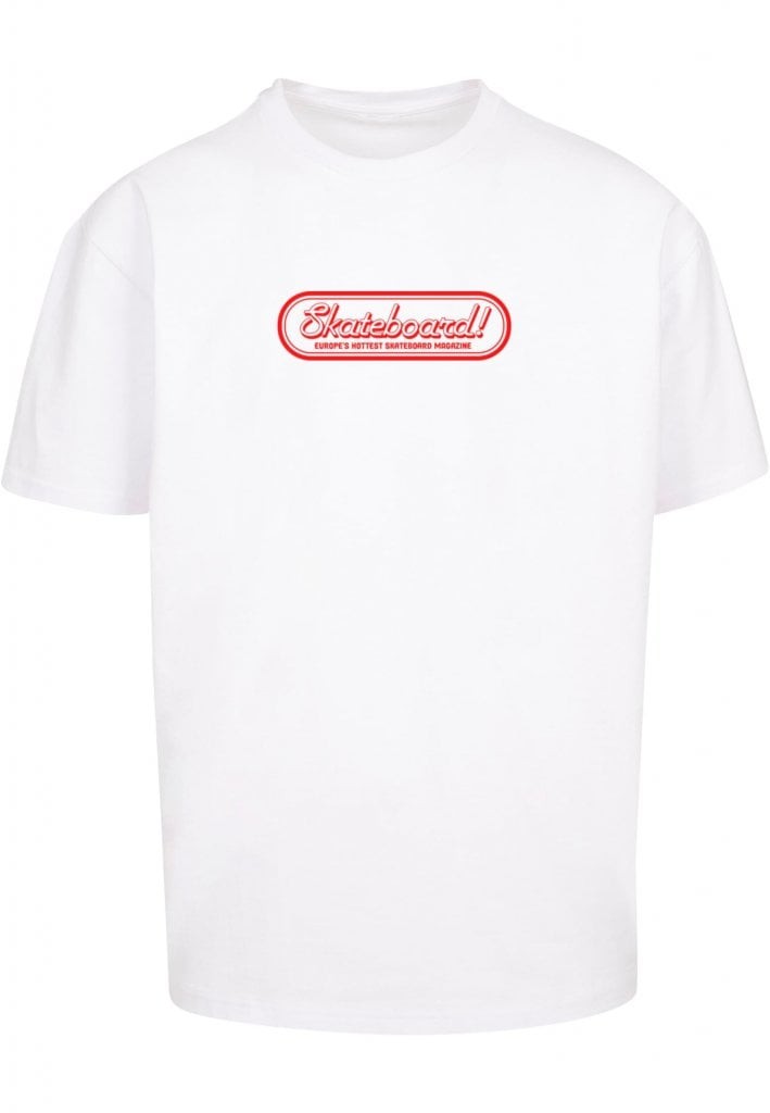 Skateboard Magazine Logo oversized T-shirt herr (XL white)