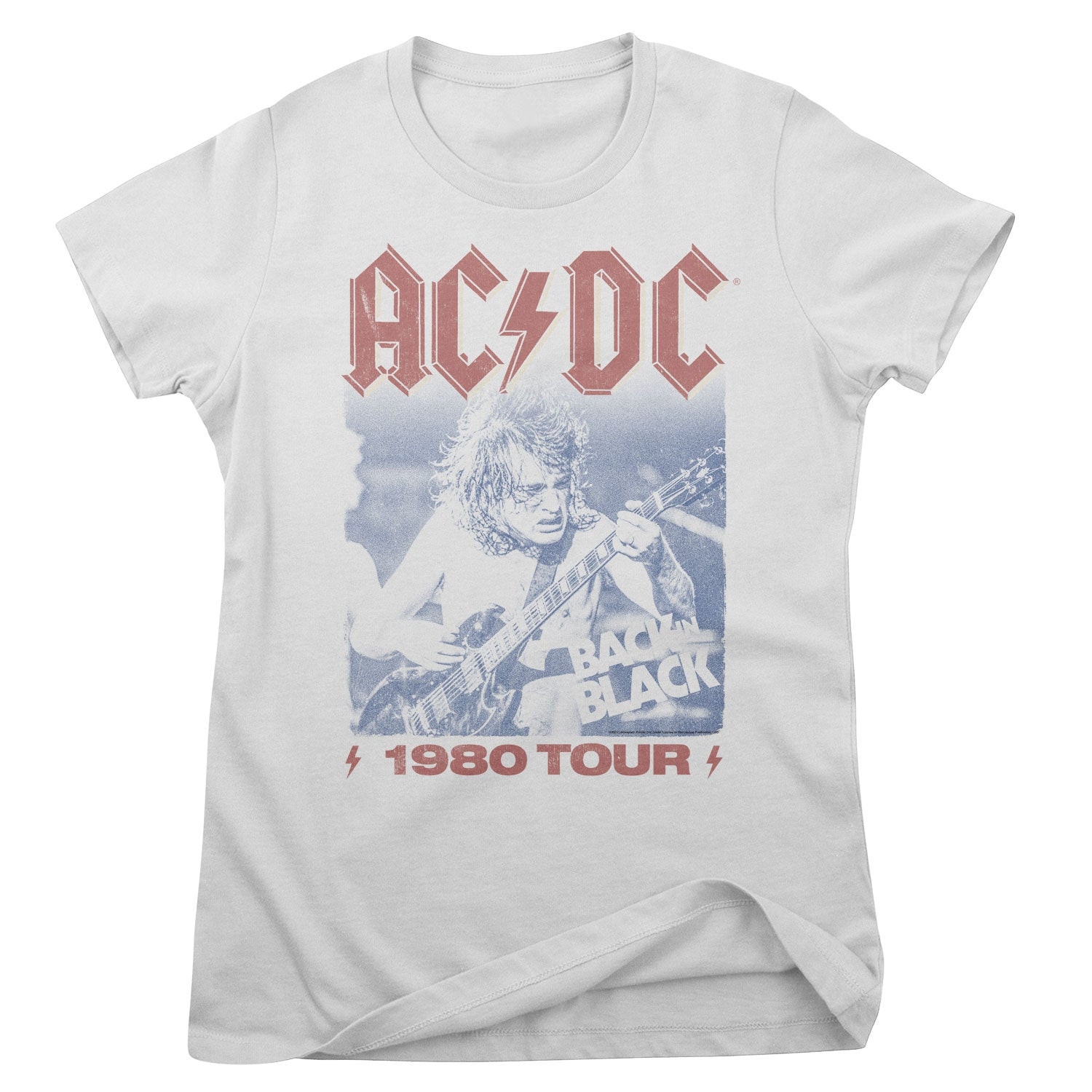 AC/DC - 1980 TOUR Girly Tee (L White)