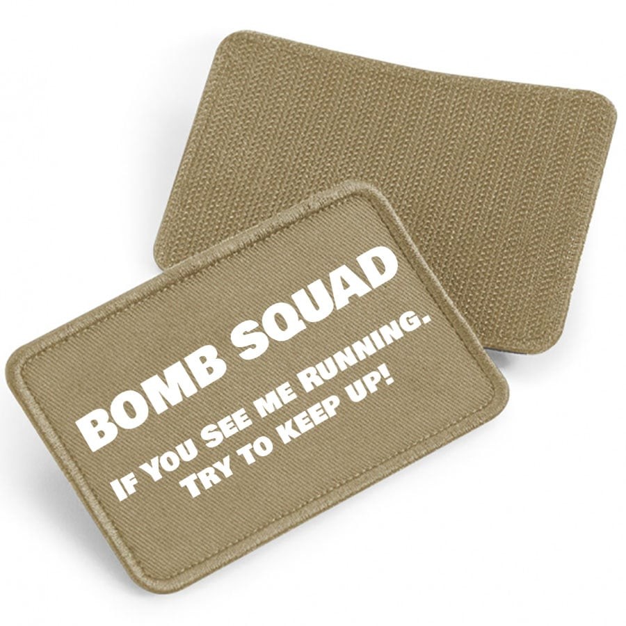Bomb Squad tygpatch med kardborre (Desert sand Onesize)