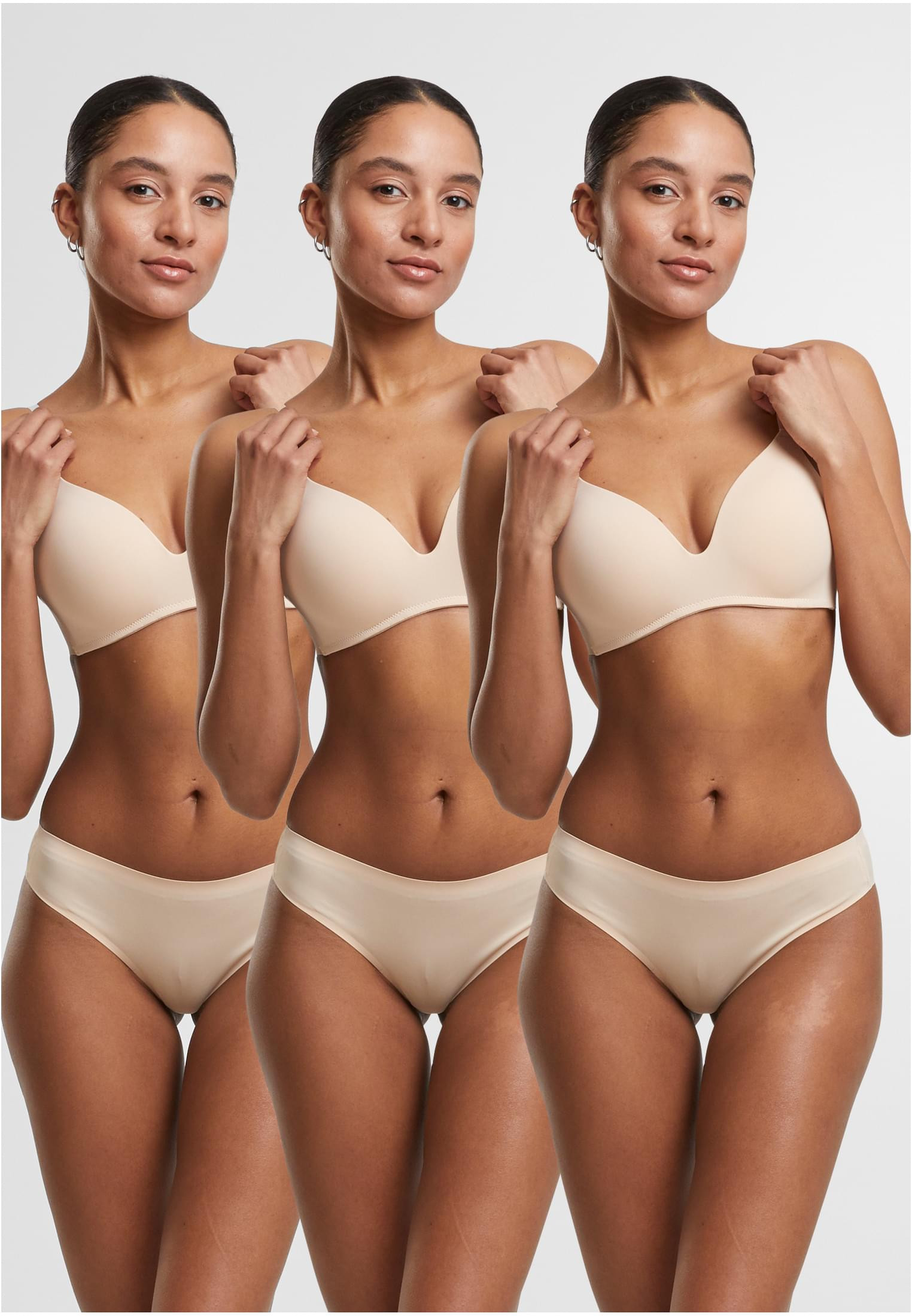 Eleganta Hipsters i 3-Pack för Vardagsbruk (L nude+nude+nude)