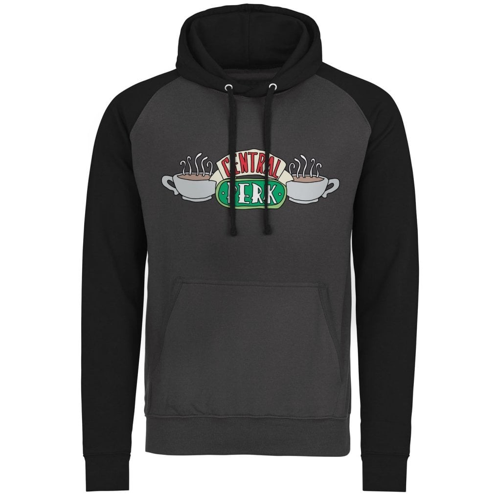 Friends - Central Perk Baseball Hoodie (DarkGrey-Black L)