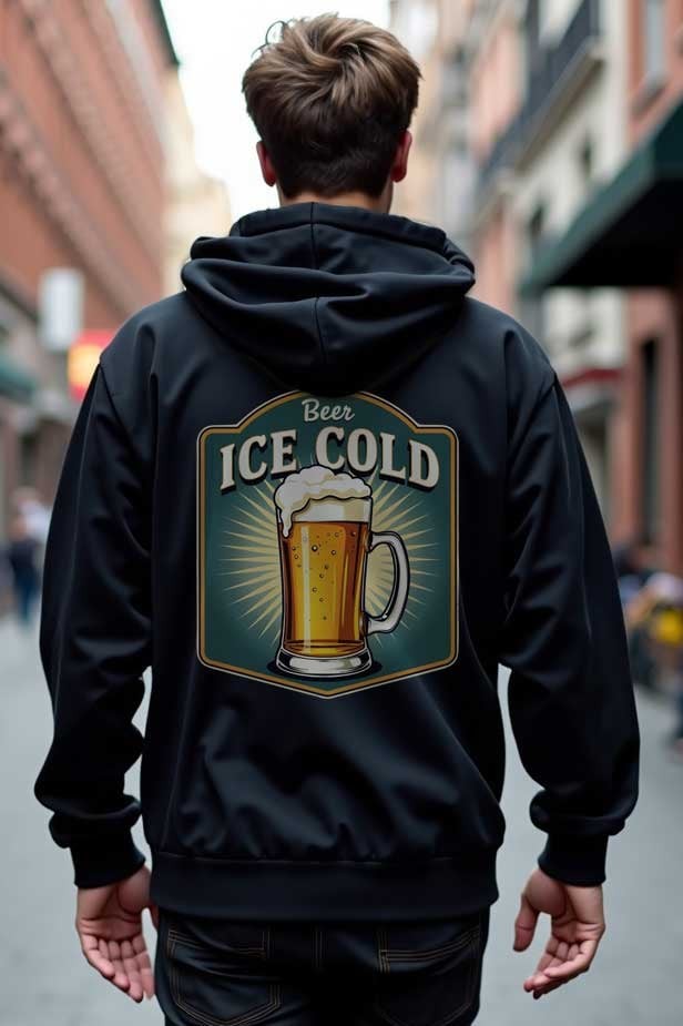 Beer ice cold - zipped hoodie (3XL)