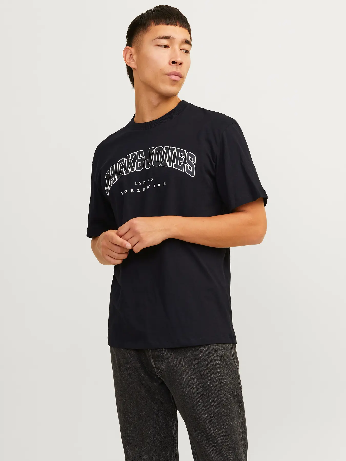 Avslappnad Varsity T-shirt Jack & Jones (L Black)