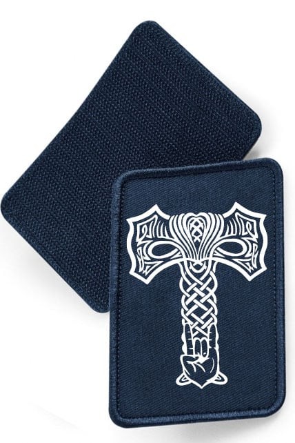 Rocking mjölnir - tygpatch med kardborre (French navy Onesize)