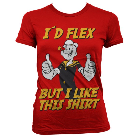 Popeye - I'd Flex But I Like This Shirt tjej t-shirt (L)