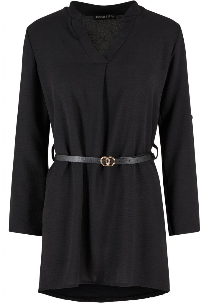 Lång muslin skjorta dam (black M)