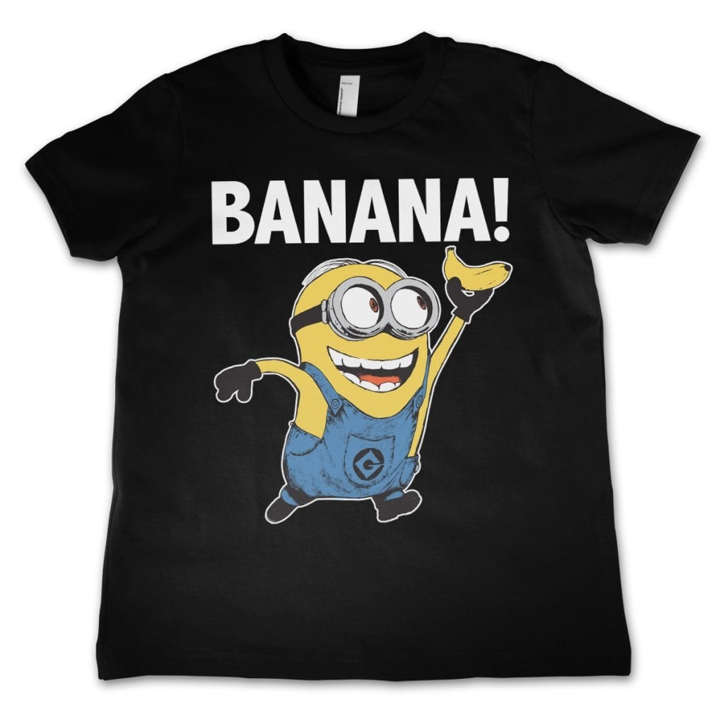 Minions - Banana! Kids T-Shirt (11-12 år Black)