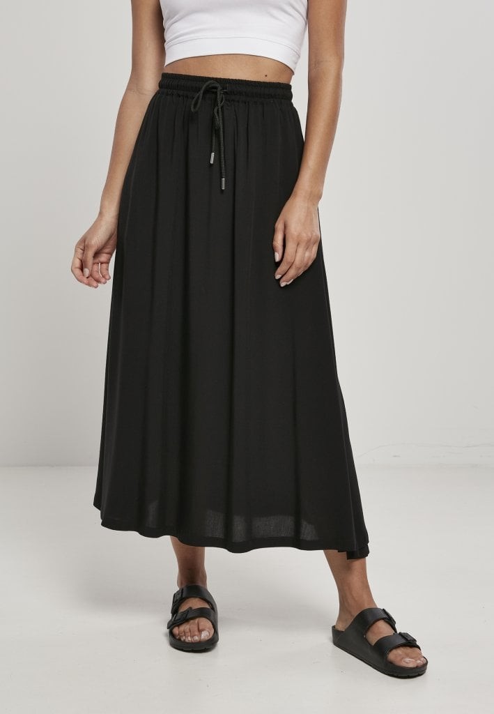 Långkjol i viskostyg (3XL black)