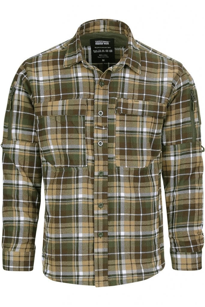 Flanell arbetsskjorta (3XL Brown/Green)