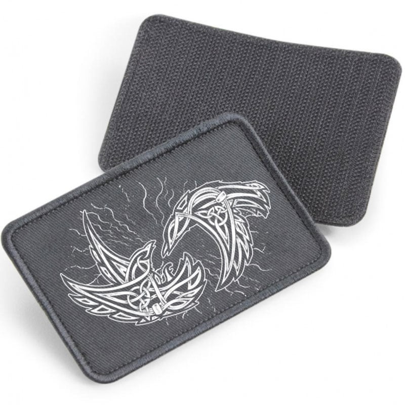 Odens korpar - tygpatch med kardborre (Graphite gray Onesize)