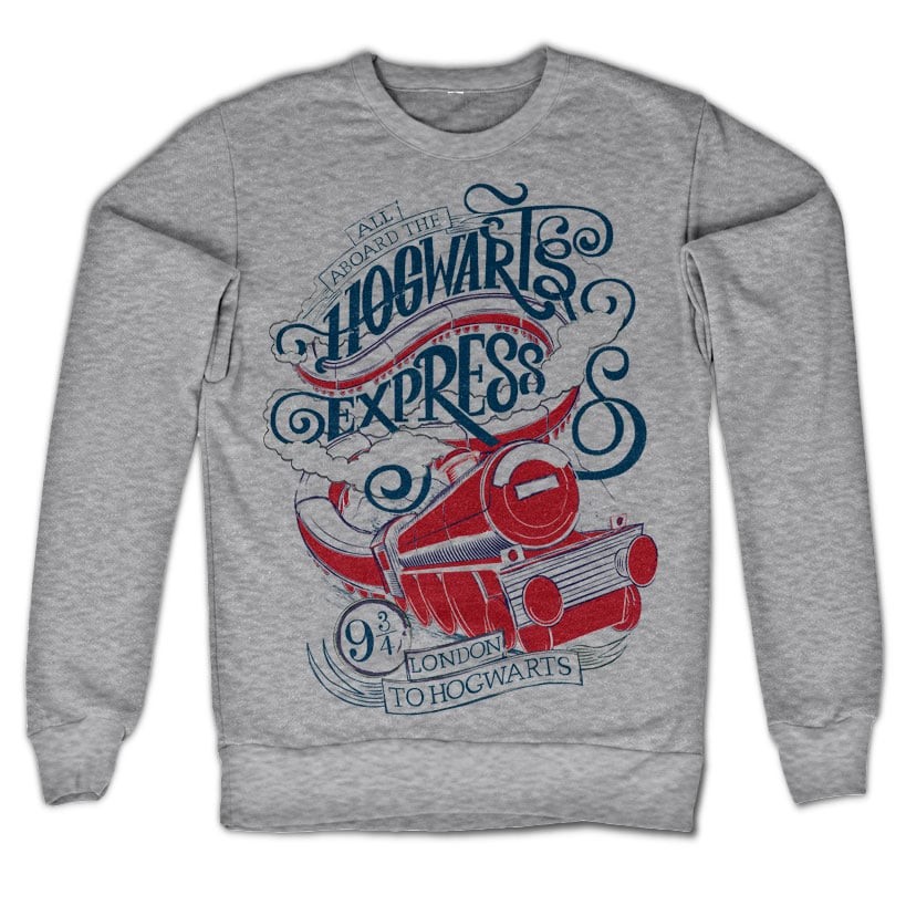 All Aboard The Hogwarts Express Sweatshirt (Heather-Grey L)