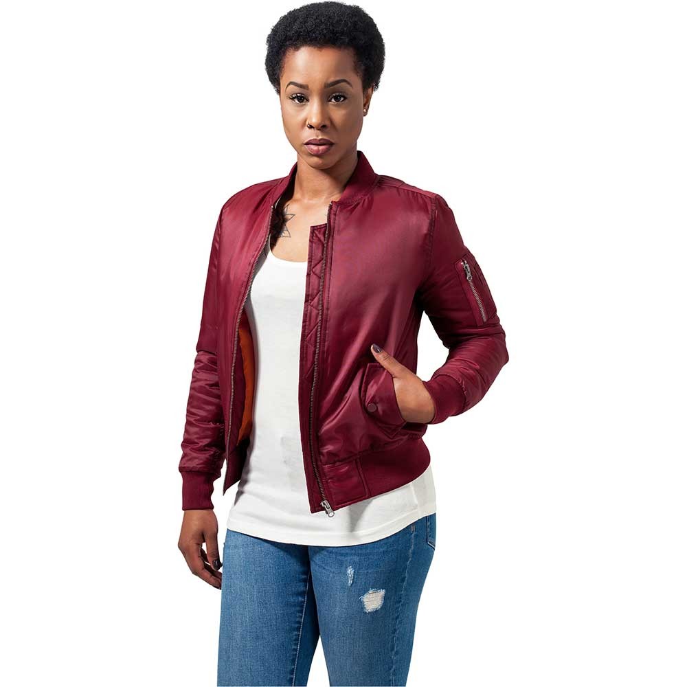 Bomberjacka kort modell fodrad (XS Burgundy)
