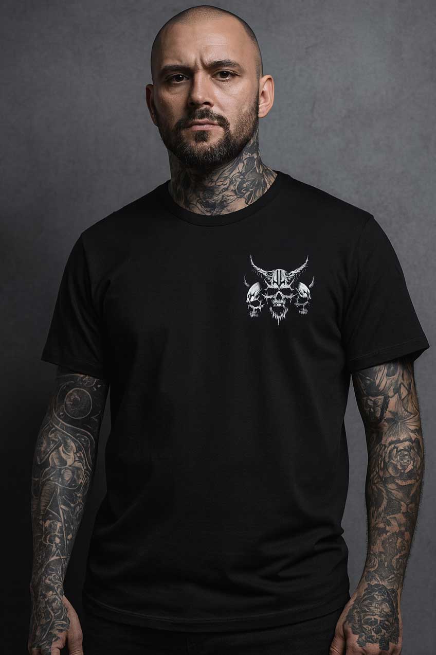 Tripple skull T-shirt (S)