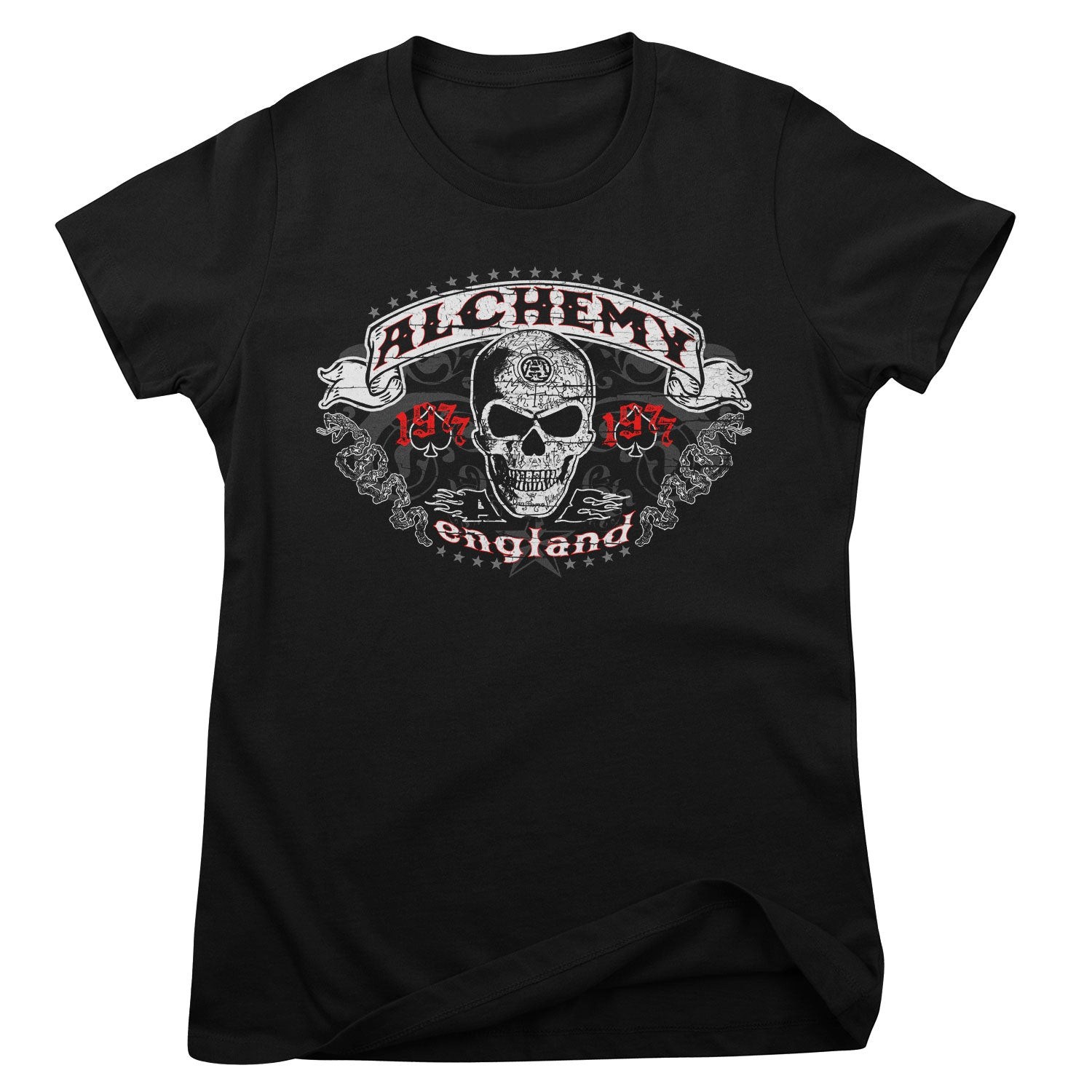 Alchemy England Omega Logo Girly Tee (L Black)