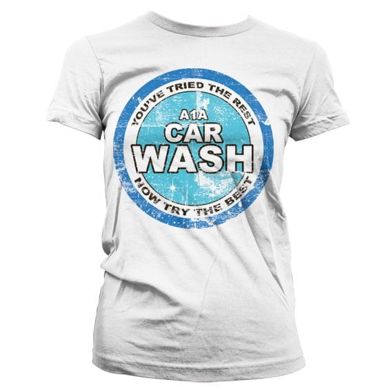 A1A Car Wash Girly T-Shirt (L White)