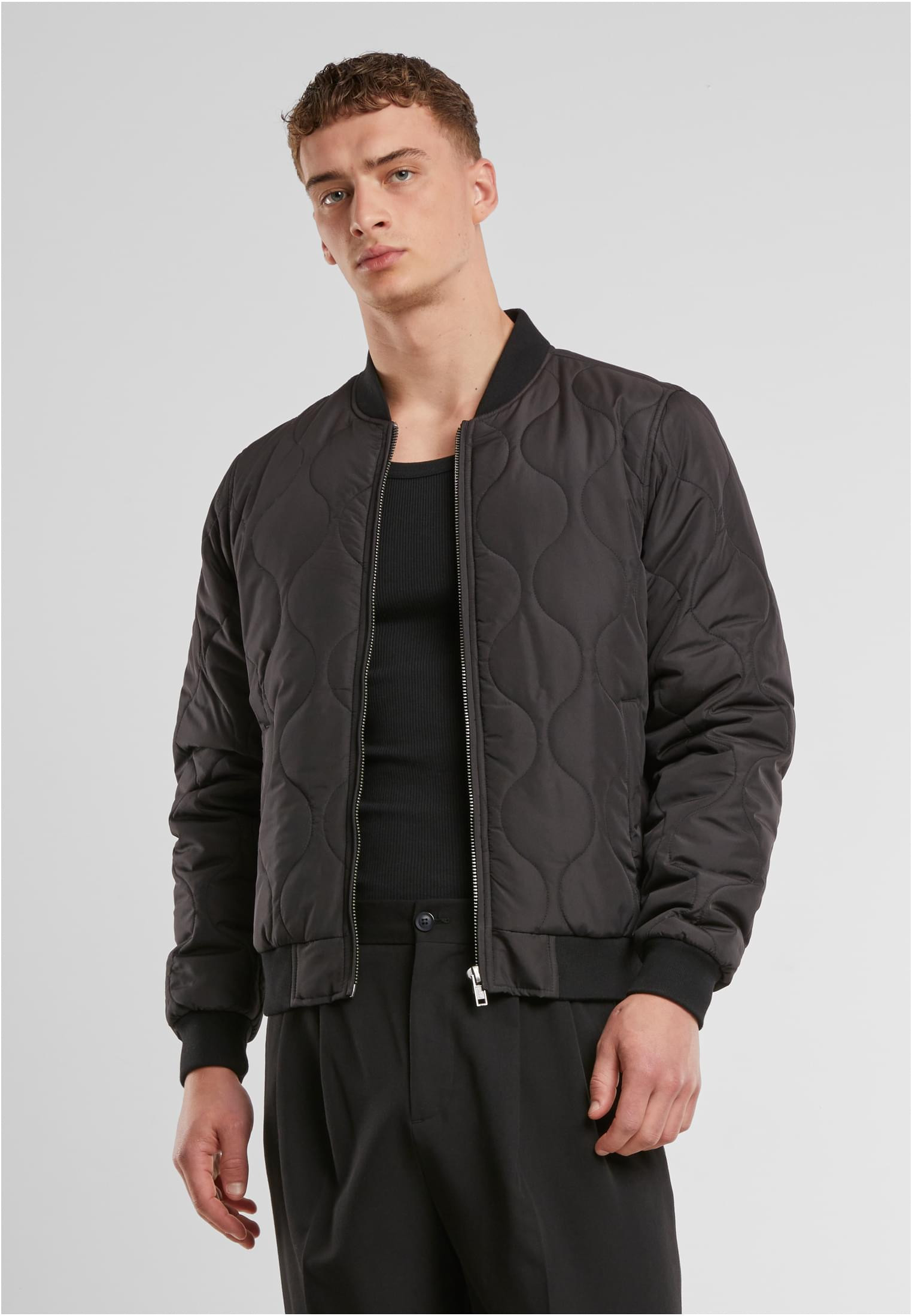 Bomberjacka herr med vågig quiltning (3XL black)