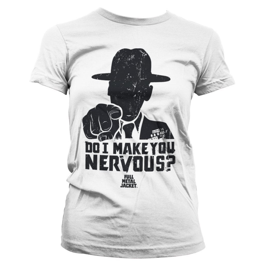 Full Metal Jacket - Do I Make You Nervous Girly Tee (S White)
