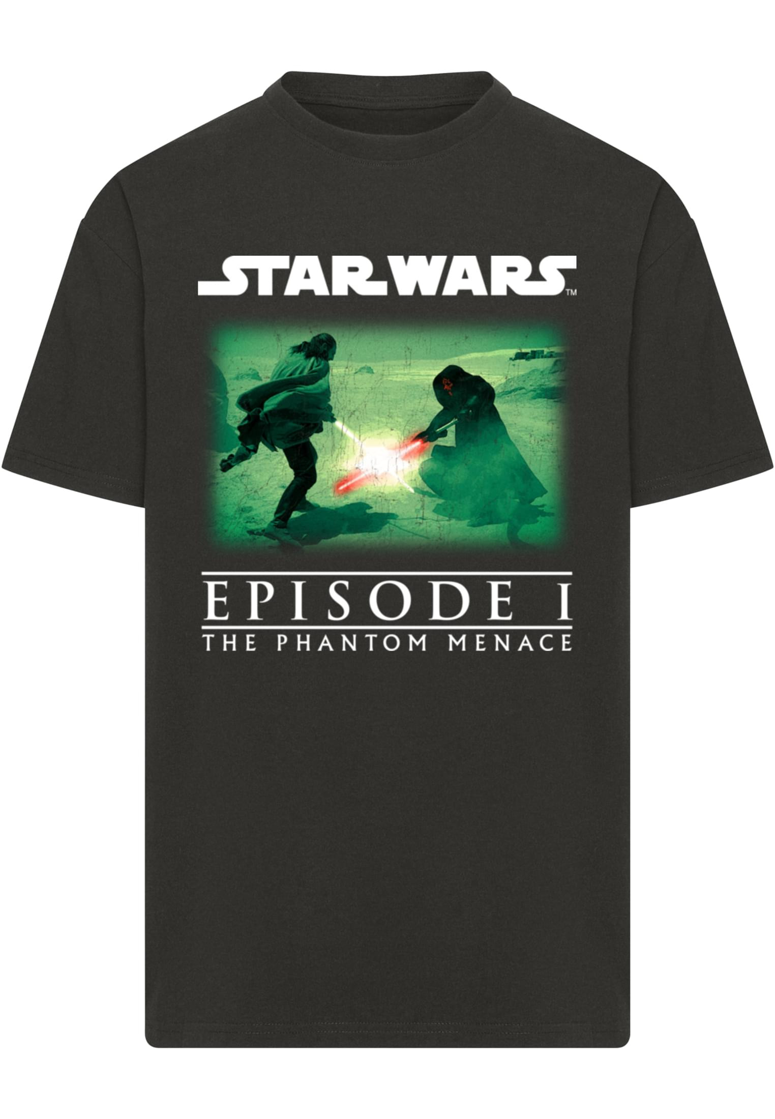 Star Wars Quaigon Vs Darth Maul T-shirt herr i svart (L svart)