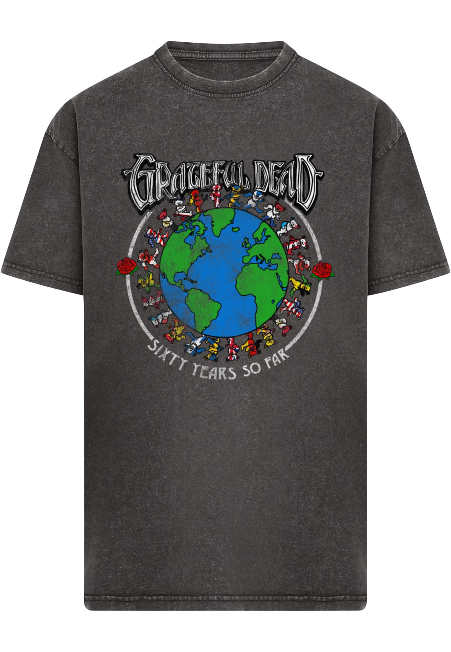 Grateful Dead Sixty Years oversized T-shirt – acid wash (L svart)