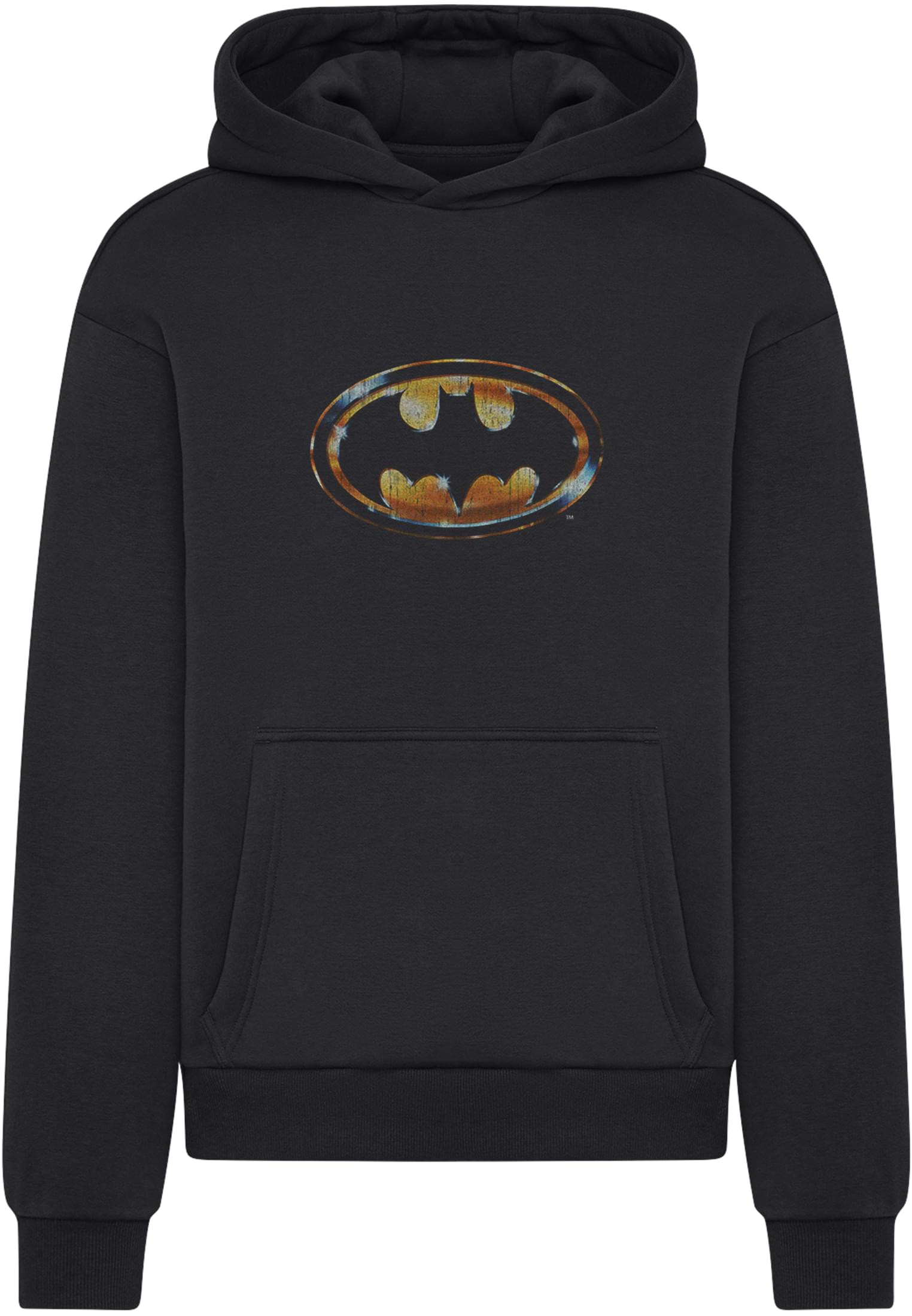 Batman Logo Fluffy Huvtröja herr i svart (L svart)