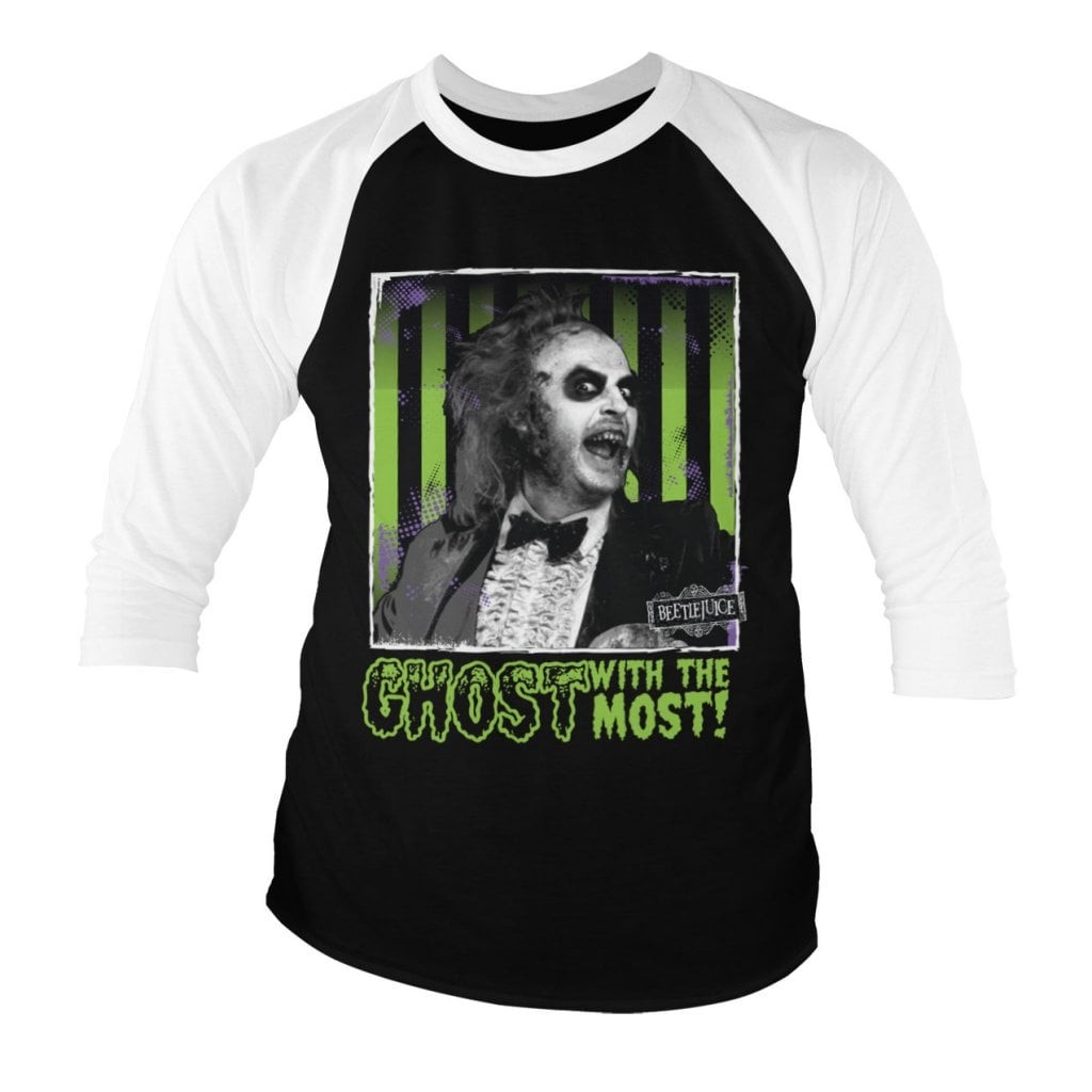 Beetlejuice - Ghost with the most baseball 3/4 tee (L)