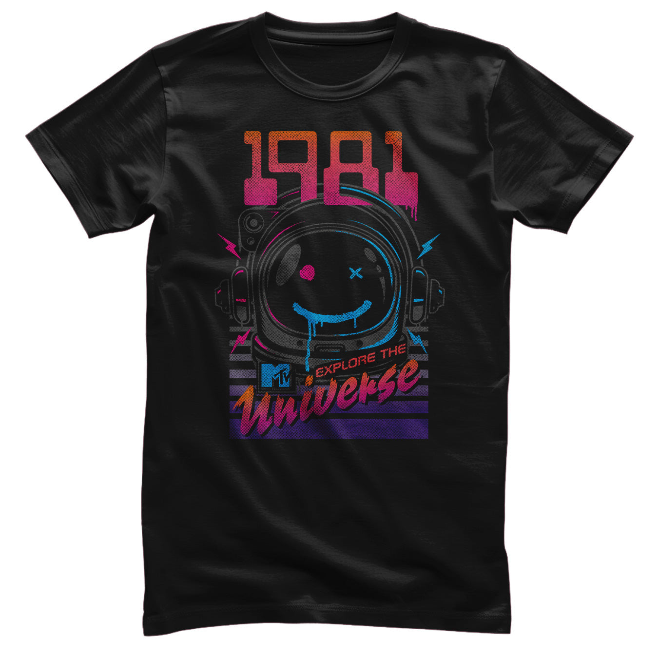 1981 Explore the Universe T-shirt i svart (3XL svart)
