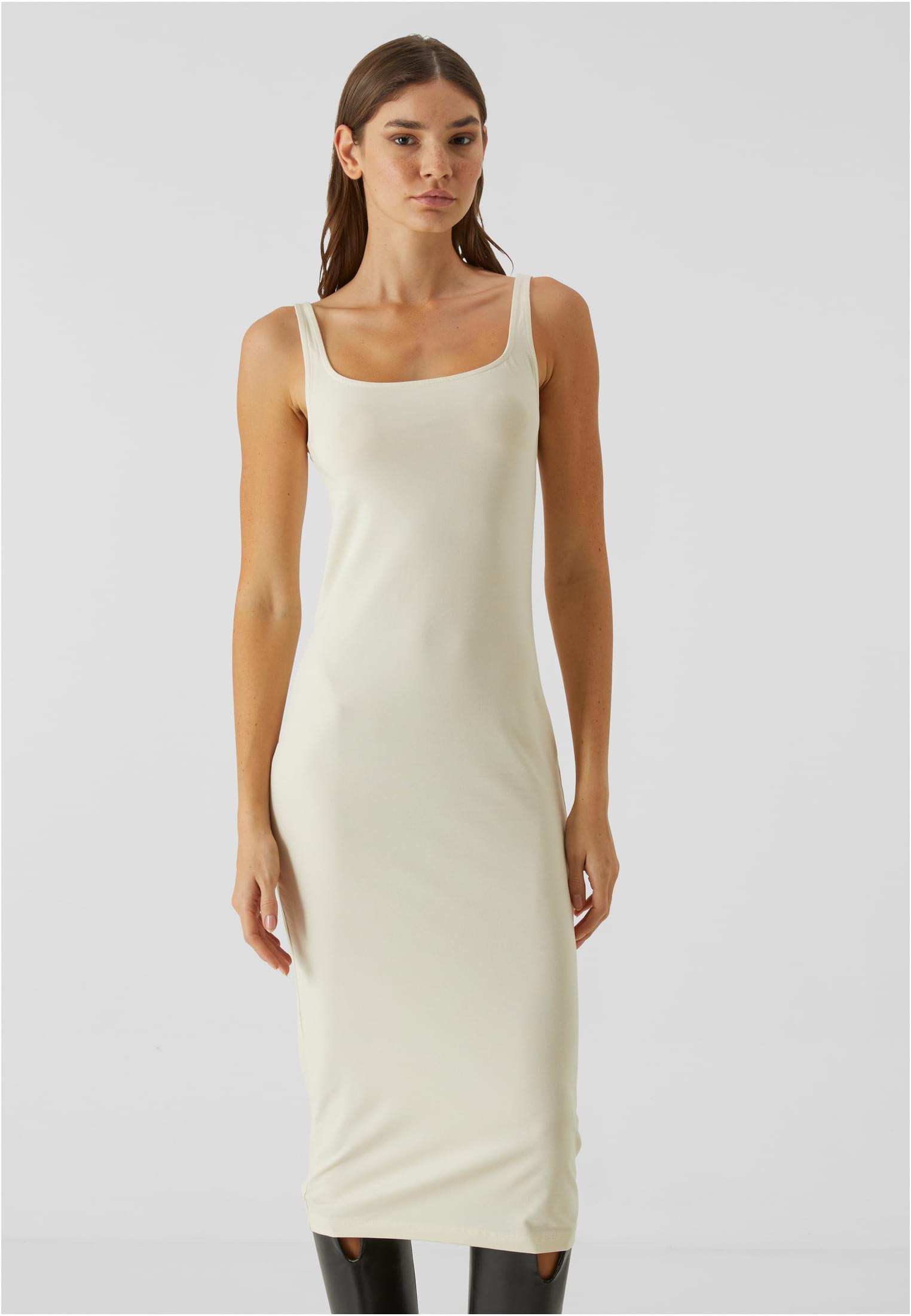 Basic Long Jersey Klänning (3XL whitesand)