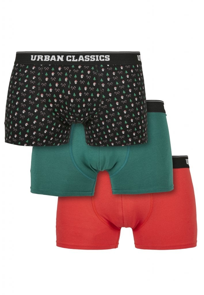 Organic X-Mas Boxer Shorts 3-Pack (3XL nicolaus aop+treegreen+popred)