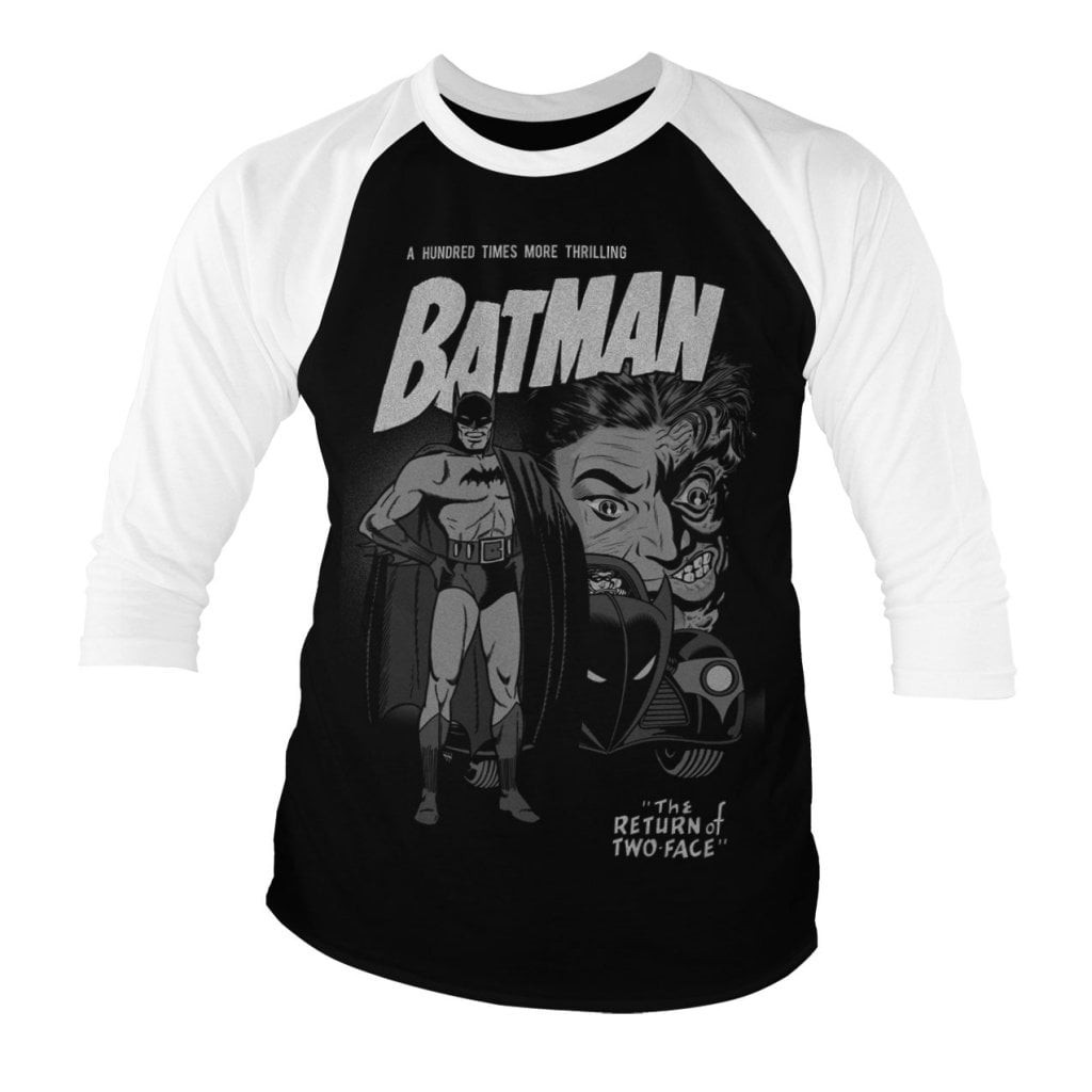 Batman - Return Of Two-Face Baseball 3/4 Sleeve Tee (S WhiteBlack)