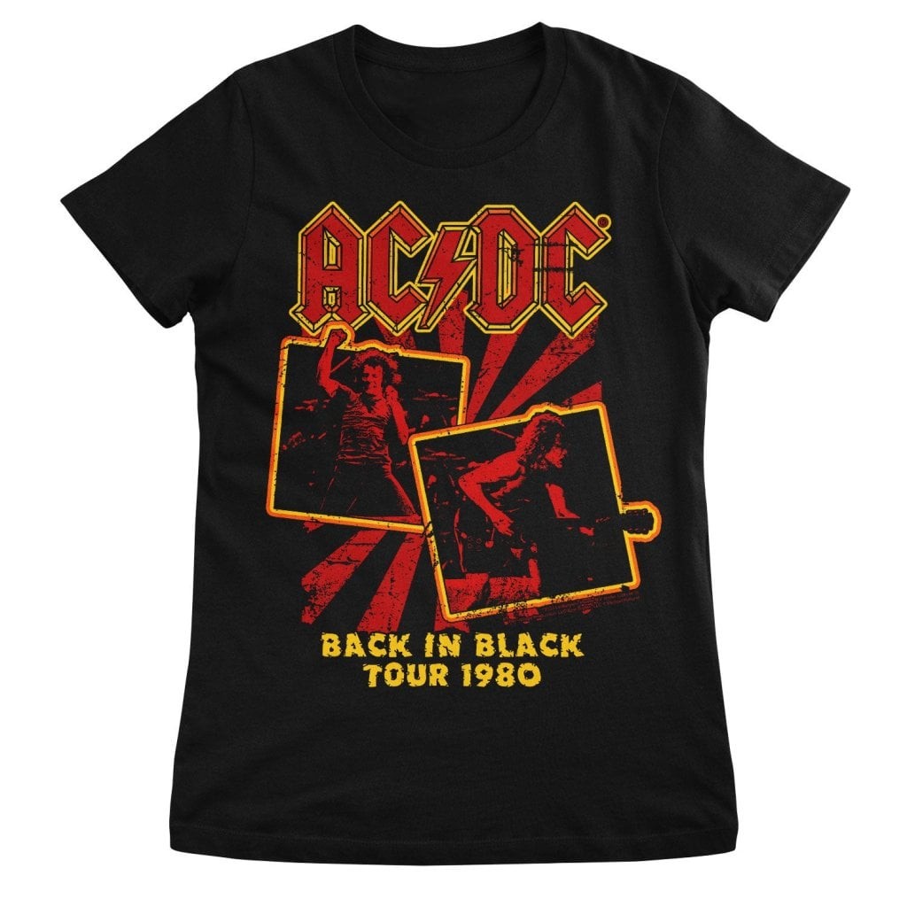 AC/DC - Back In Black Tour 1980 Girly Tee (Black M)