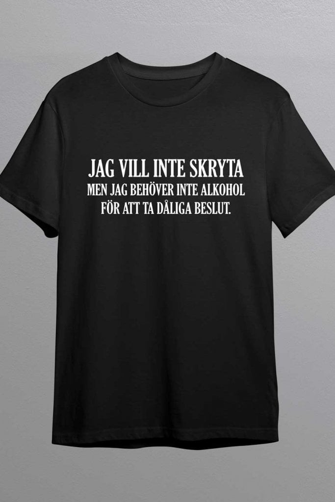 Jag vill inte skryta T-shirt (Dam XXL)