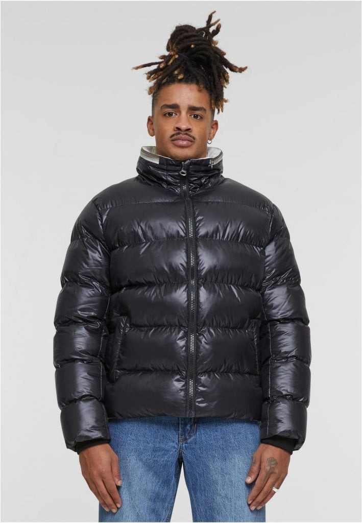 Återvunnen pufferjacka med dragkedja (3XL black)