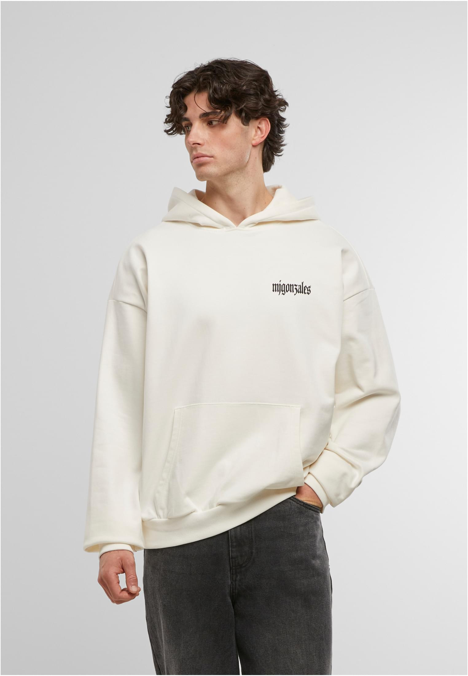 MJG Heavy Oversized Hoody – logotyp bröst, stor grafik rygg – ready for dye (L ready for dye)