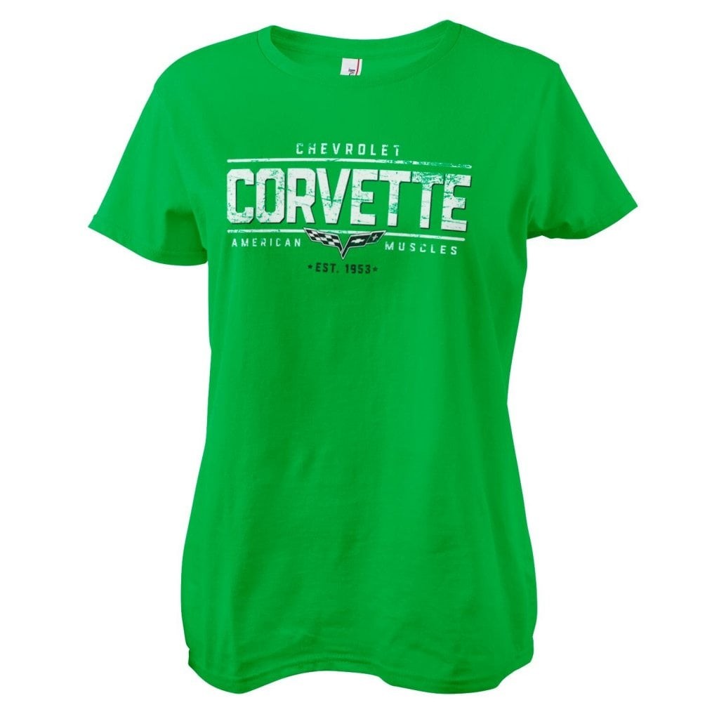 Corvette - American Muscles Girly Tee (Green L)