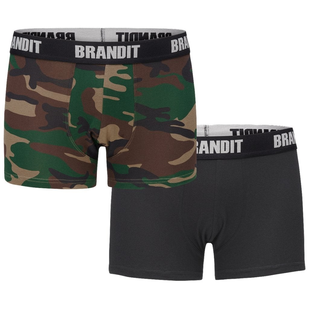 Brandit kalsonger 2-pack (S woodland-black)